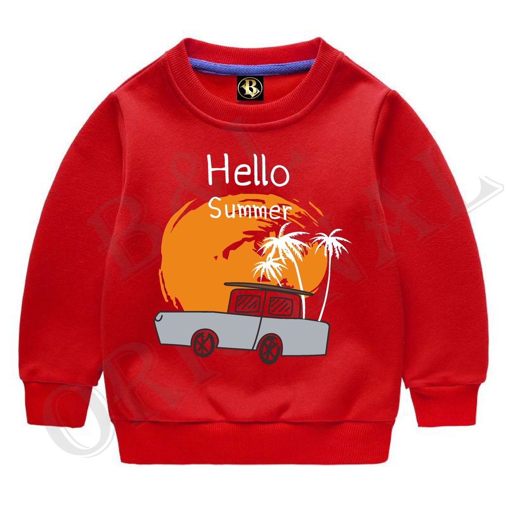 Bisa Bayar Ditempat/ BS//COD//BAJU ANAK HELLO SUMMER//ATASAN KAOS TANGAN PANJANG//REAL PICTURE GQ