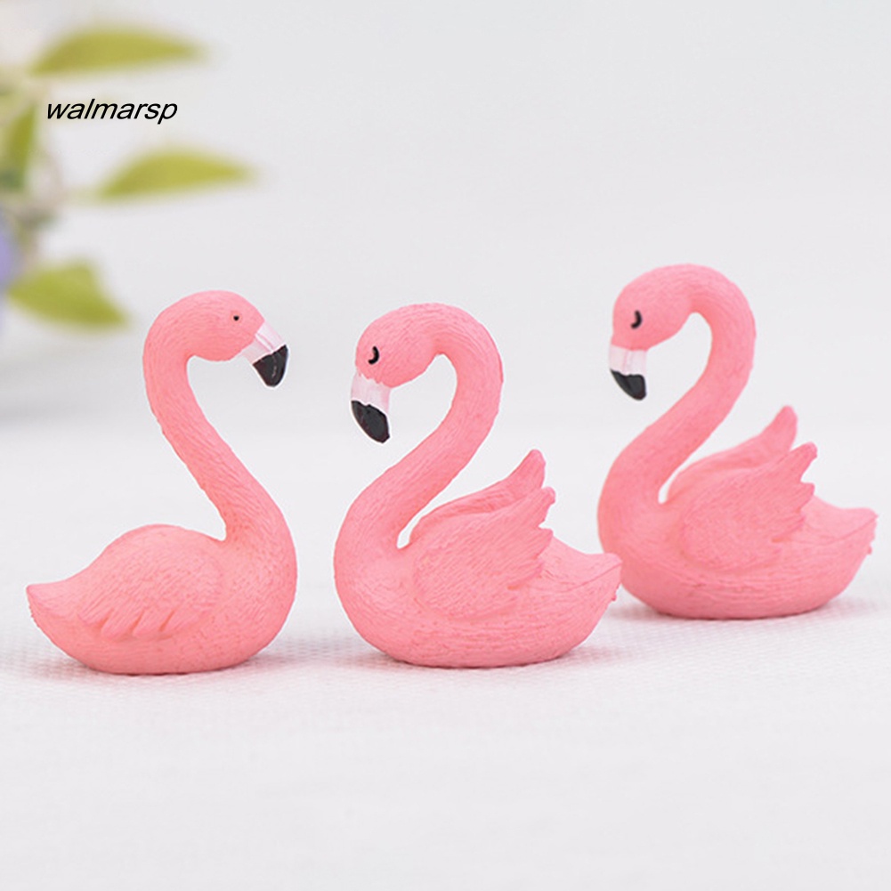 Lap Mini Flamingo Model Patung DIY Miniatur Pemandangan Taman Bonsai Ornamen Hadiah