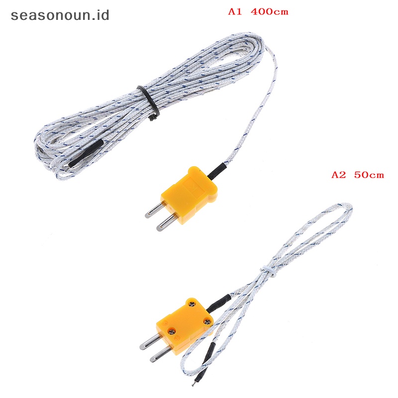 Seasonoun 1PC K type sensor Suhu thermocouple probe Kabel Kawat 0.5/4m.