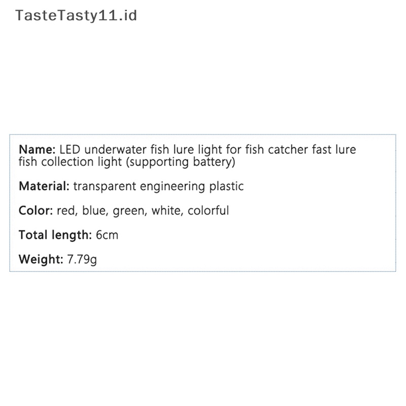 Tastetasty LED Mini Underwater Fish Squid Bait Lure Light Attracg Lampu Kedip 6cm Hijau Biru Merah Putih Aksesoris Memancing Luar Ruangan.