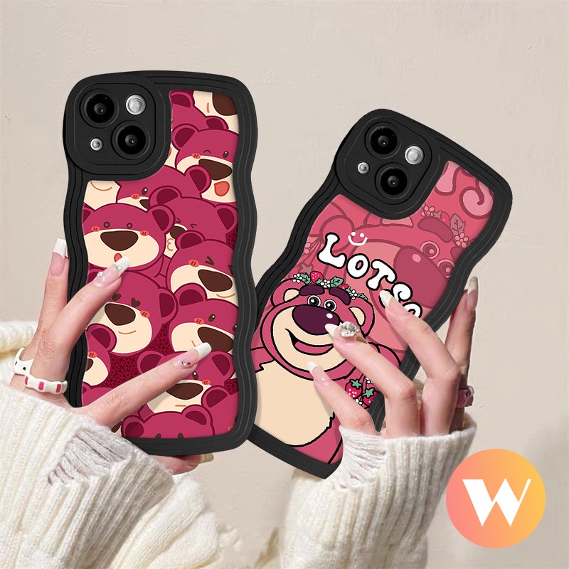 Casing Beruang Strawberry Lucu Untuk Redmi Note11 8 10 Pro 9s 9 10s 11s Redmi A1 10C 9 12C 9T 10 A1+10A 9A 9C POCO X3 NFC Pro M3 Mi 11T Pro Kartun Manyo Soft Tpu Wavy Edge Sarung