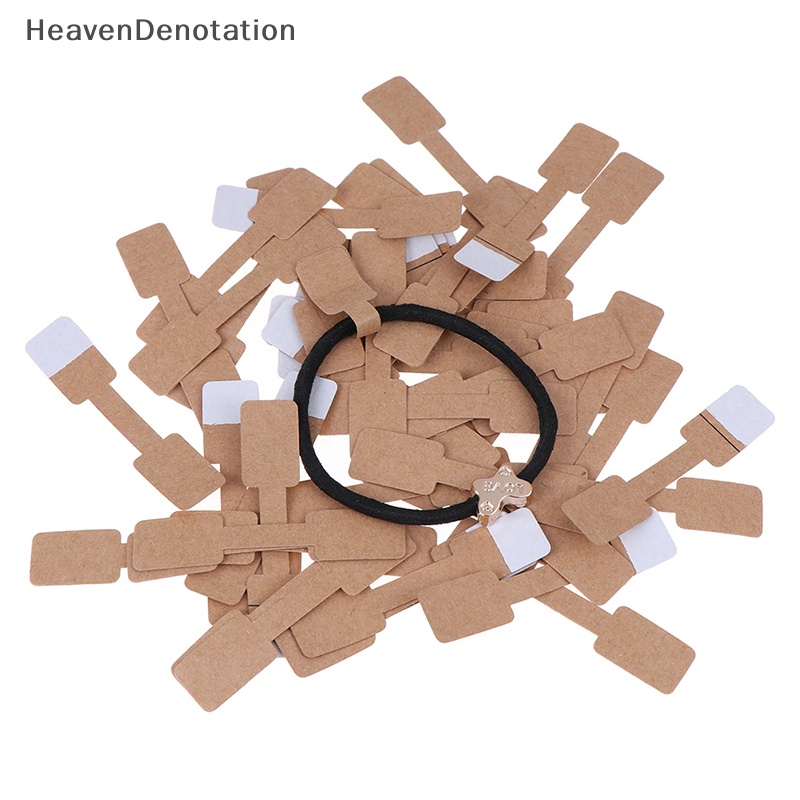 [HeavenDenotation] 50/100pcs Tag Harga Kosong Segi Empat Kalung Cincin Perhiasan Label Kertas Stiker HDV