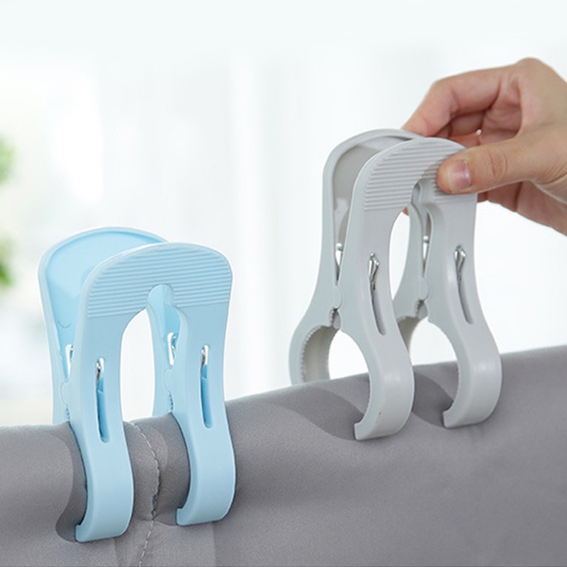 Jepitan Plastik Gigi Ganda Besar Anti-slip Bedsheet Sock Fixing Clamp Elastis Kantong Makanan Klip Penyegel Pakaian Rumah Tangga Gantungan Pengering Pasak