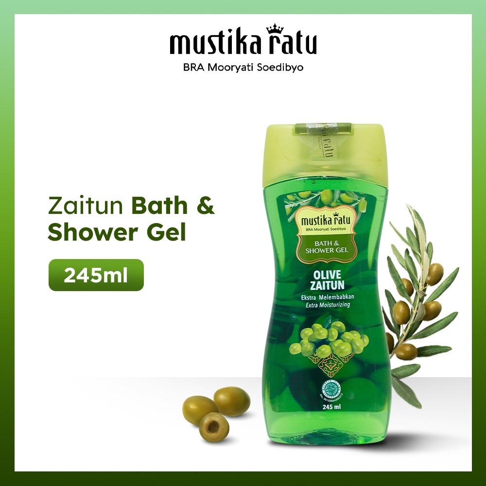 ★ BB ★ Mustika Ratu Bath &amp; Shower Gel Olive Zaitun 245ml - Sabun Mandi Cair dengan kandungan Olive Oil