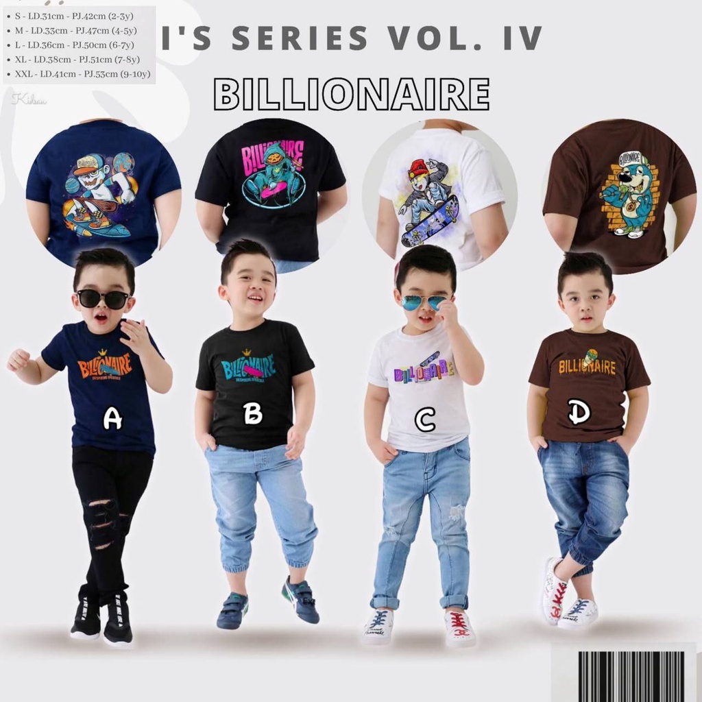 Kaos anak Billionaire Illustration