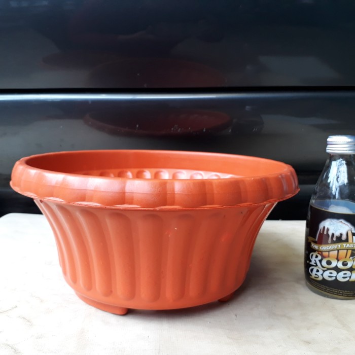 pot bonsai glory 25 terrakota, merah, pot ceper, pot adenium