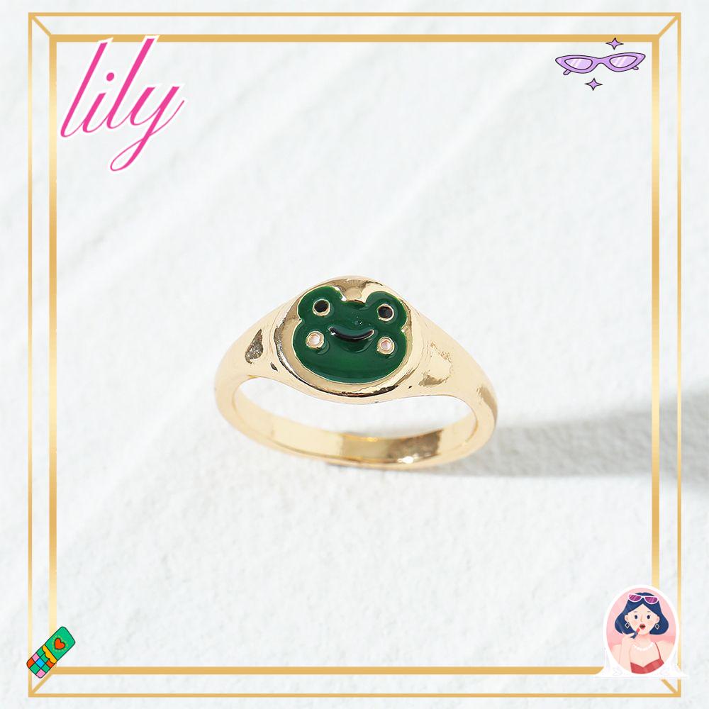 Lily Kodok Kesederhanaan Lucu Perhiasan Aksesoris Cincin Bersama