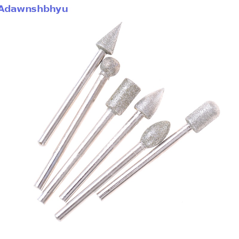 Adhyu 20Pcs 3mm Shank Diamond Grinding Burr Drill Bits Sets Untuk Perhiasan Rotary Tools ID