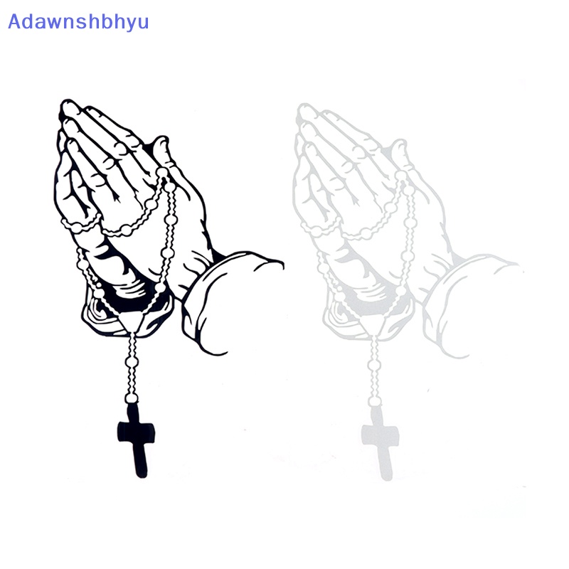 Adhyu Colorful Car Prayer Gesture Laser Sticker God Jesus Christ Stiker Mobil Fashion ID