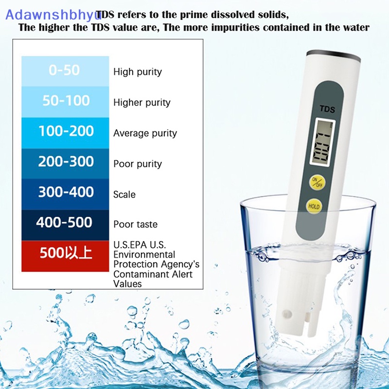 Adhyu 0.01 Tds Ec PH Meter Untuk Pen PH Tester Digital Berkualitas Air Dengan 0-14 PH Range ID