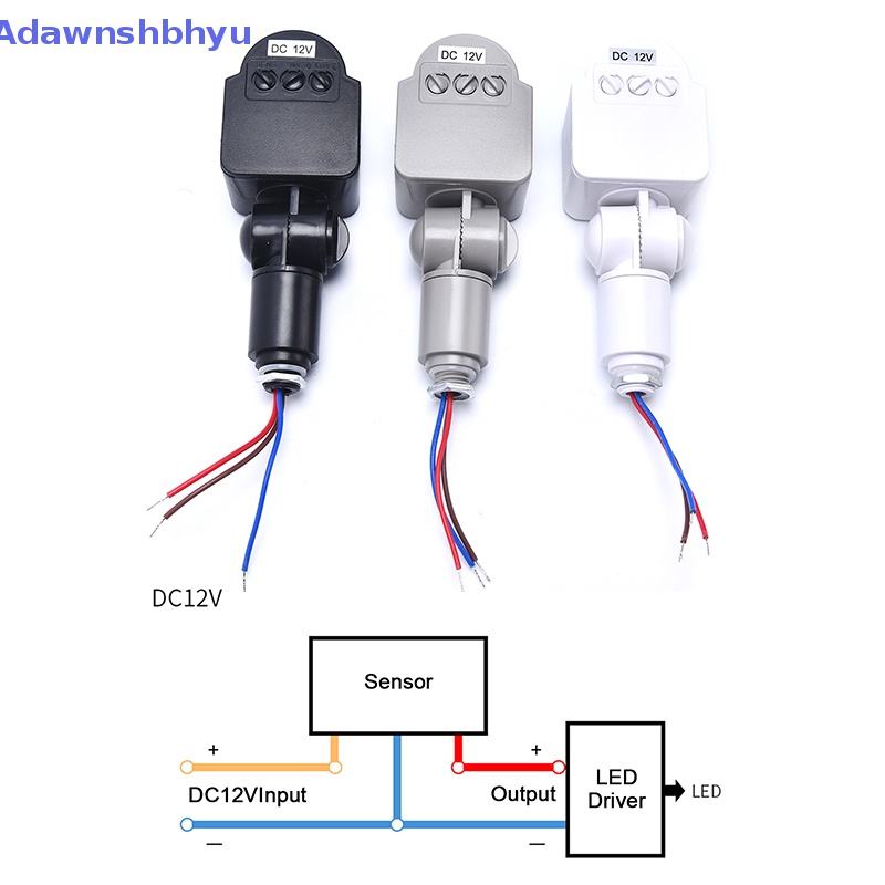 Adhyu Sensor Gerak DC12V Infrared PIR Movement Detector Saklar Lampu Sensor Luar Ruangan ID