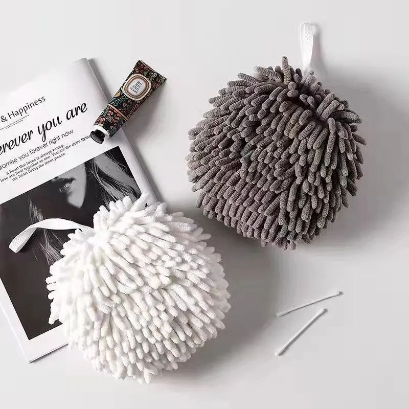 (Pimenova) Kain Lap Tangan Cendol Lap Hand Ball Tower Premium Hand Towel Aesthetic Soft Absorb Water Kitchen Chenille Cloth/ Lap Handuk Tangan Gantung