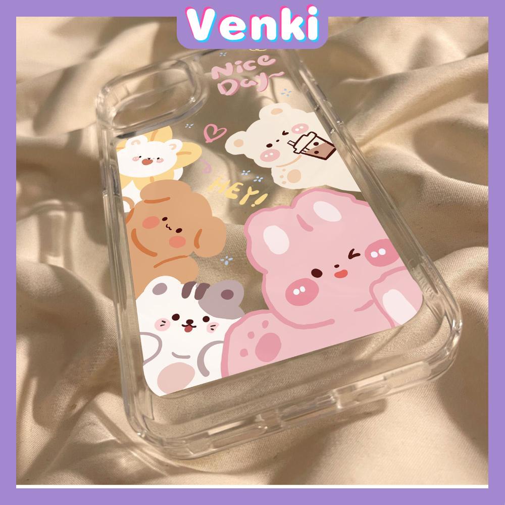 For iPhone 11 iPhone Case Clear Big Hole Space Case TPU Soft Case Shockproof Protection Camera Cute Bear Bunny Compatible with iPhone 14 13 Pro max 12 Pro Max 11 xr xs max 7 8Plus