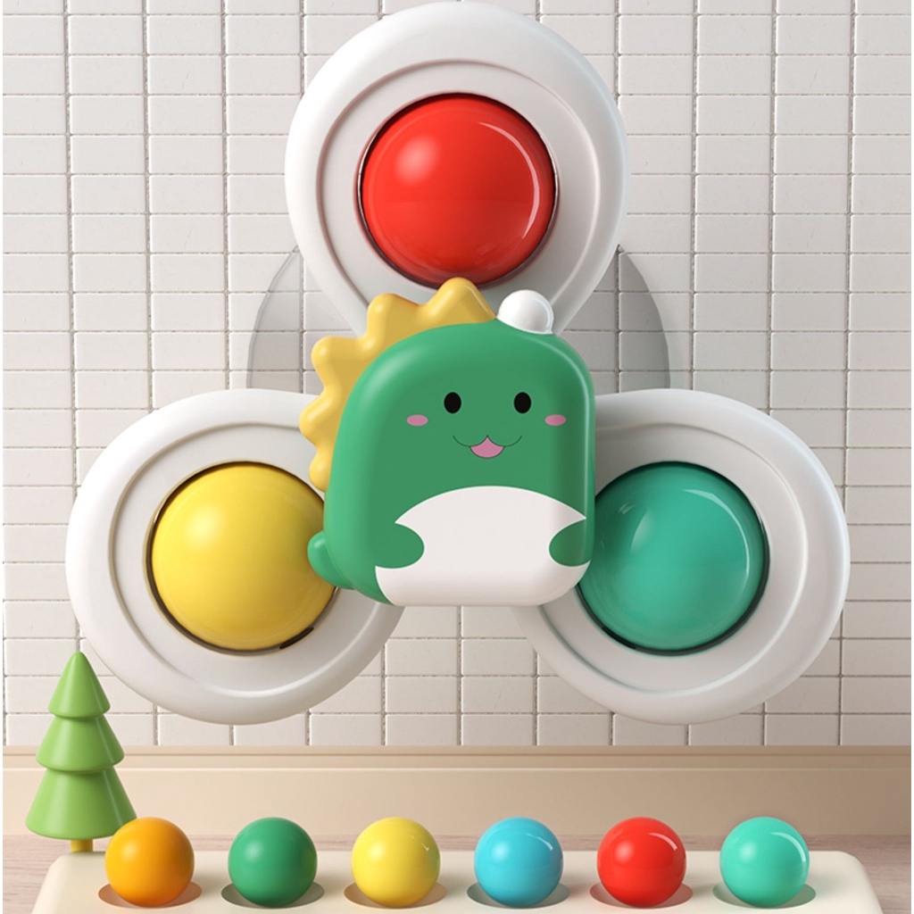 3 Pcs/set Pengisap Kartun Bayi Dan Anak Baru Berputar Mainan Puzzle Top Ringing Bell Kincir Angin Kecil Mainan Anak