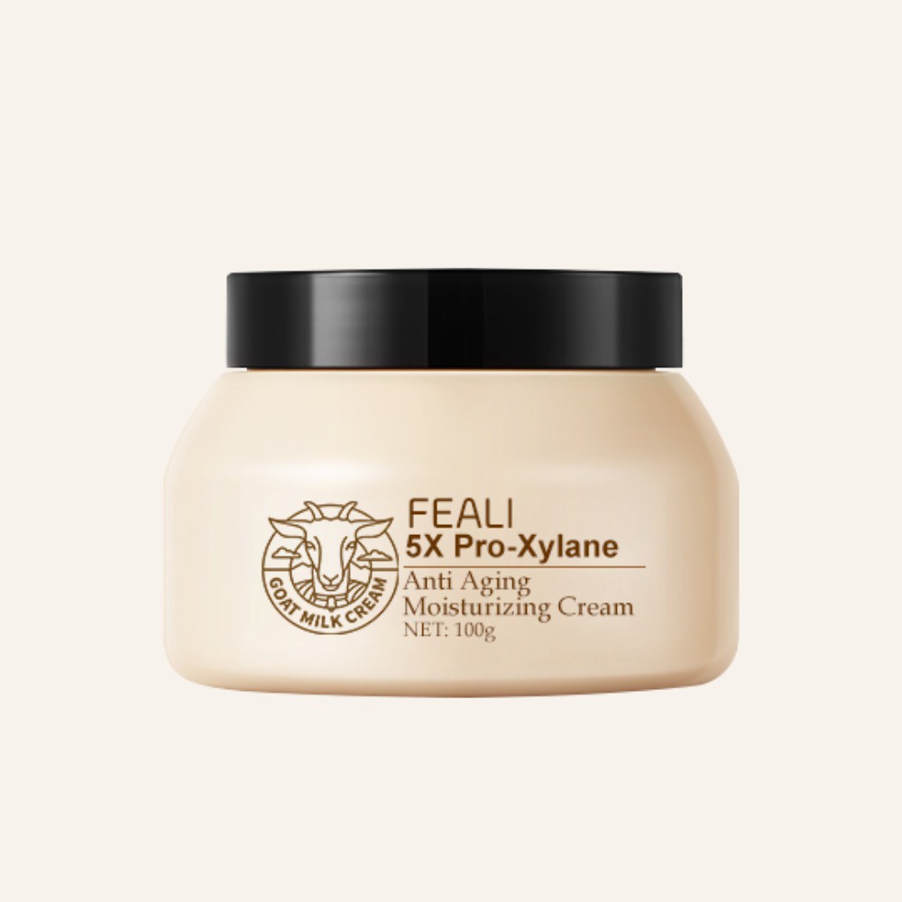 [ READY STOK ] BPOM FEALI Moisturizer Cream and Goat Milk Anti-Aging Pelembab Wajah Memperbaiki Skin Barrier 5X Pro-Xylane