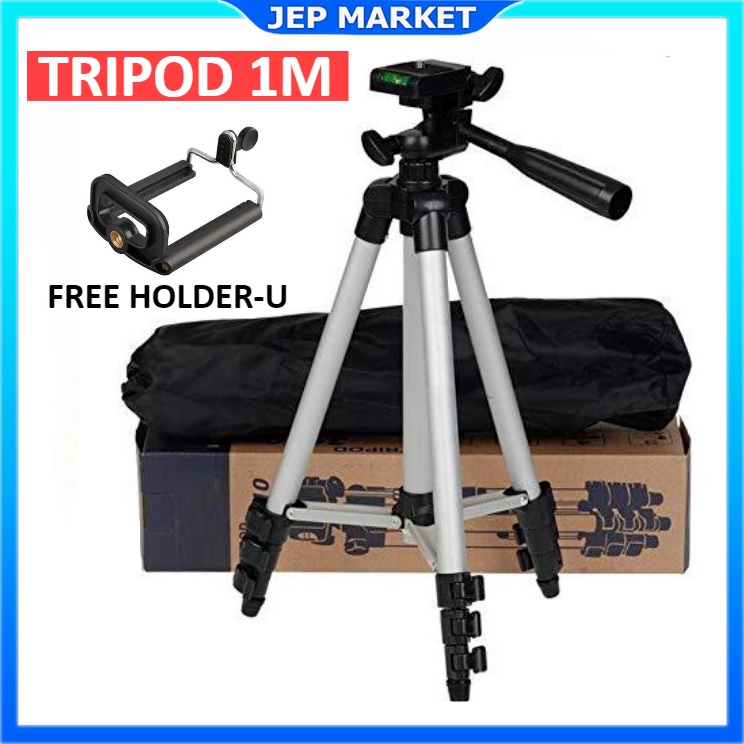 TRIPOD HP 3110 1 METER 1M 100CM FREE HOLDER U KAMERA UNIVERSAL PROFESIONAL GRATIS TAS TRIPOD / JEP M