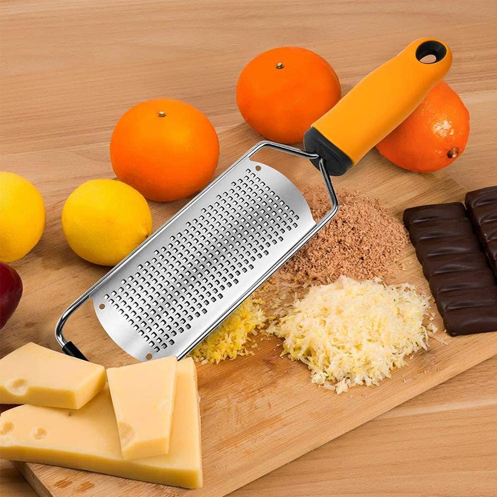 Lemon Zester Handle Cheese Grater Stainless Alat Pengiris Mentega Dapur Dengan Kuas Pembersih