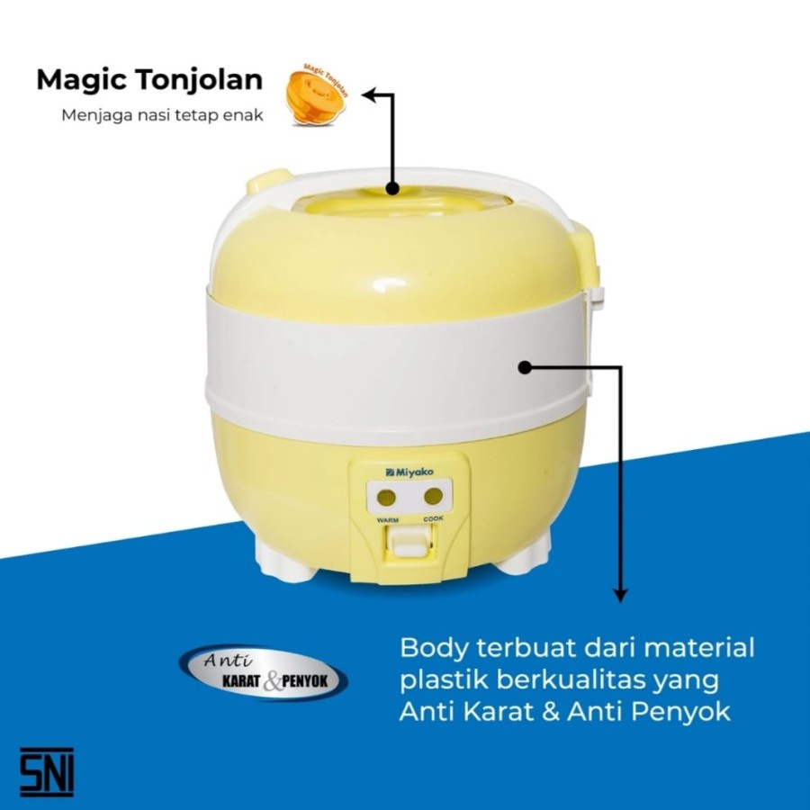 Magic com 1 Liter Penanak Nasi 3 In 1 Miyako / Magic Jar Mini / Rice Cooker Awet