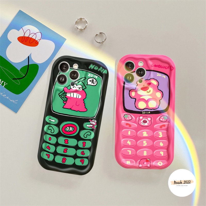 Case Beruang Crocodile Manyo Lucu Untuk Samsung A14 A24 A03s A32 A23 A12 A04s A52 A13 A50s A21s A02s A04 A20 A03 A50 A51 A20s A30s A11 3D Tepi Melengkung Bergelombang Glossy Shockproof Couple Cover