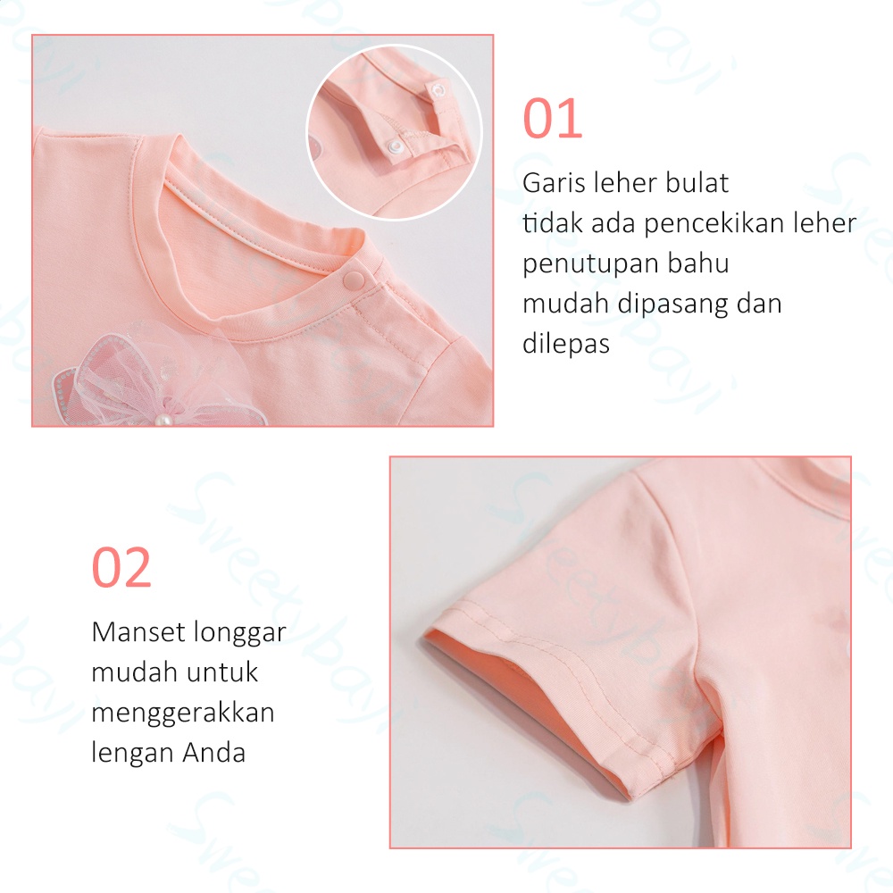 SweetyBayi T-shirt Kaos bayi anak cewek katun Baju anak perempuan beruang stroberi