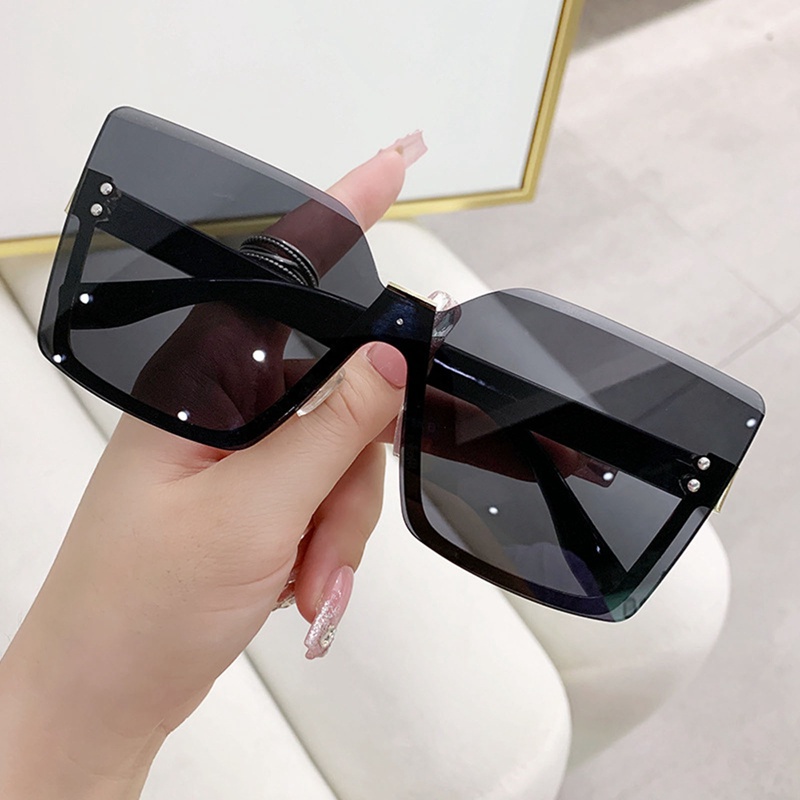 Square Irregular Women Metal Sunglasses Retro Sastra Anti-UV Outdoor Shade Eyeglasses Untuk Pria Wanita Kacamata