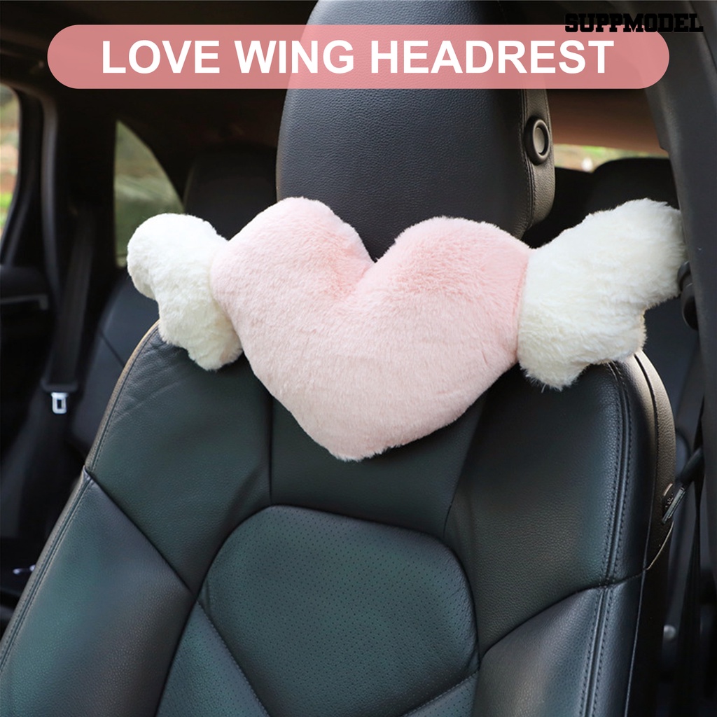[SM Otomatis] Headrest Mobil Bernapas Berbentuk Hati Desain Sayap Malaikat Universal Auto Mewah Bantal Leher Kursi Lumbar Support Cushion Perlengkapan Kendaraan