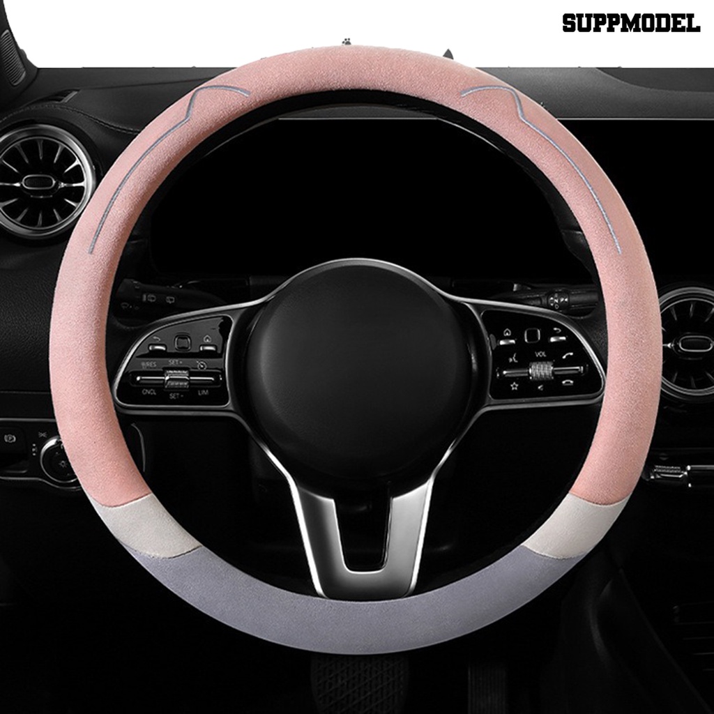 [SM Otomatis] Bantal Sarung Setir Mobil Bernapas Anti Slip Telinga Kucing Universal Bentuk Bulat/D Penutup Kemudi Aksesoris Otomatis