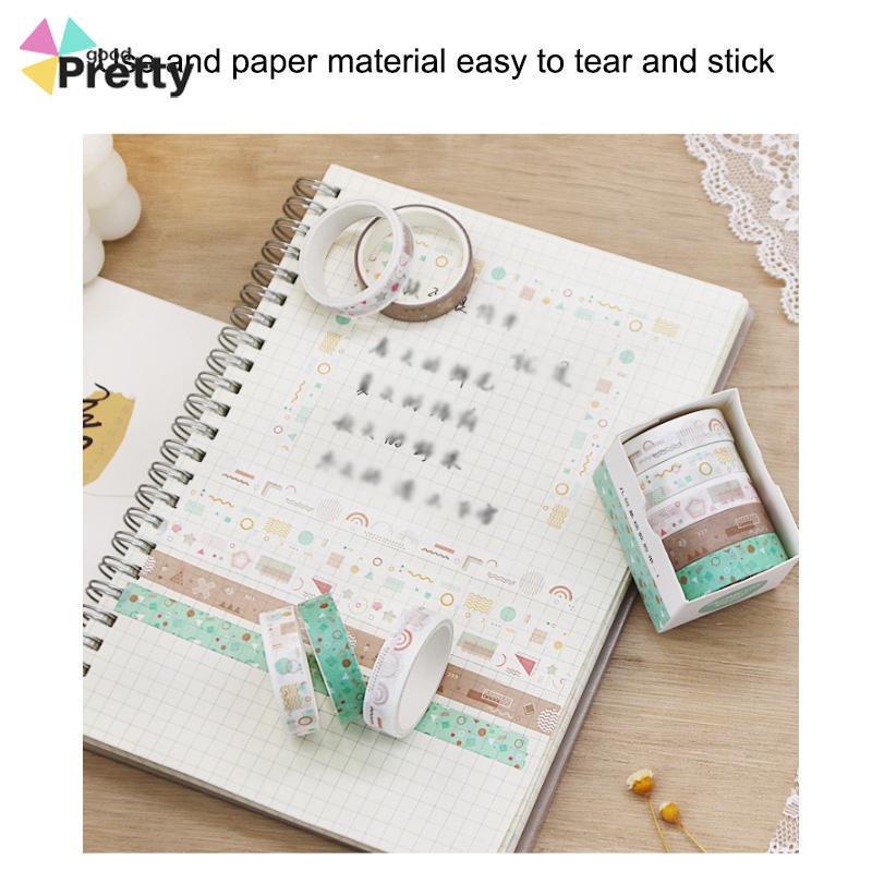 Vintage Geometry Tape Diary DIY Bahan Dekoratif Sticker Student Sticker Stationery - PD