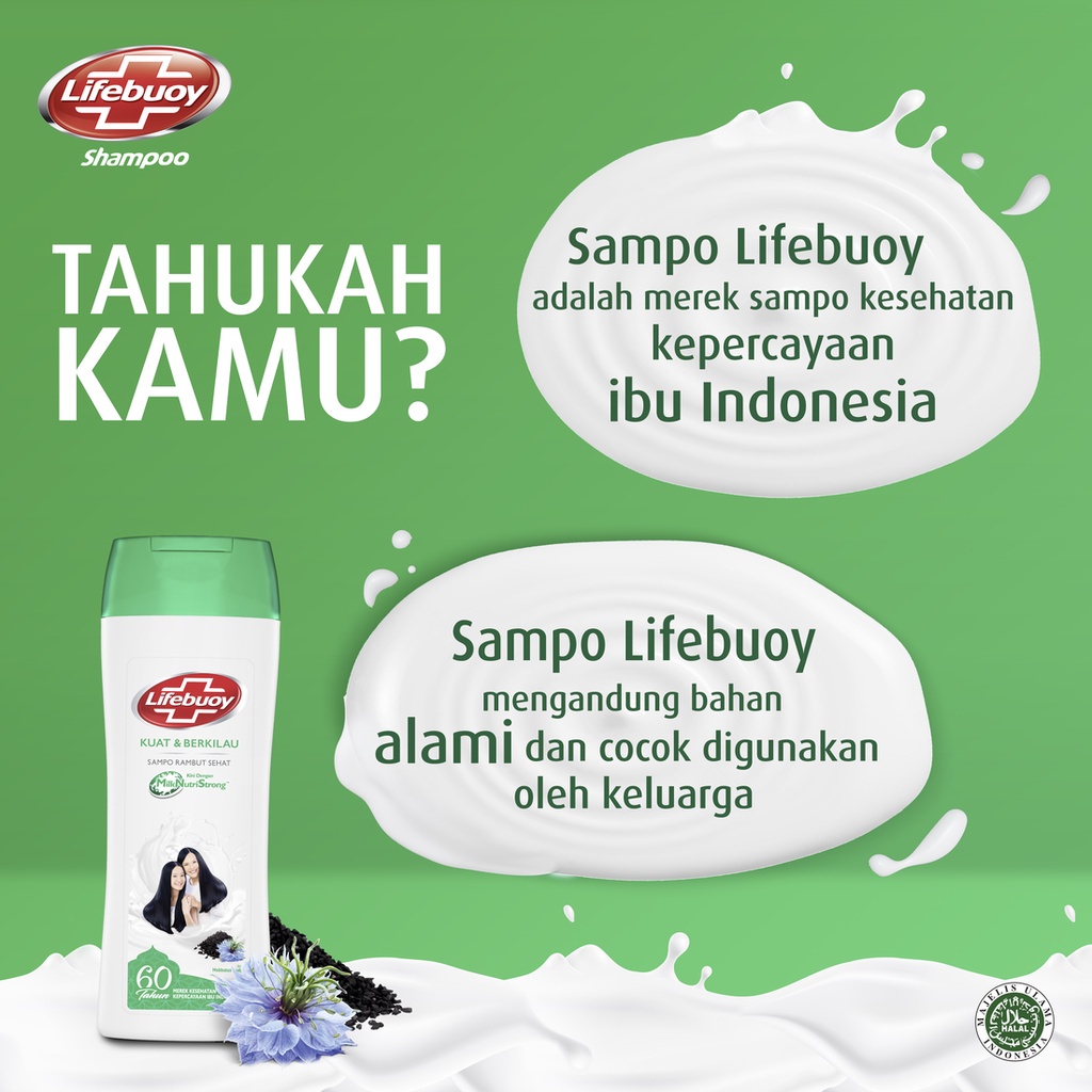 Lifebuoy Shampoo Strong and Shiny 340ml - Perawatan Rambut Berkilau