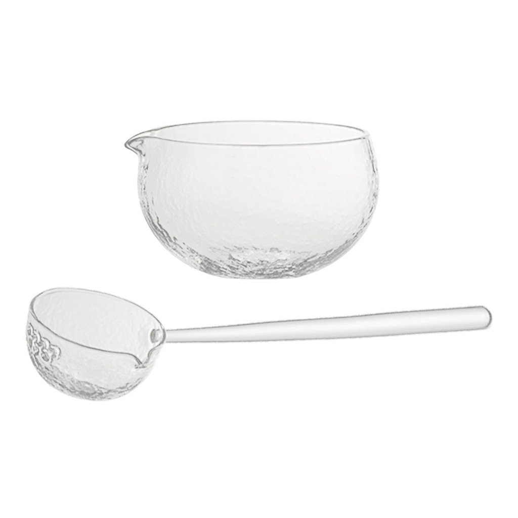 Sendok Mangkok Matcha Kaca Dengan Pouring Spout Hadiah Gaya Jepang Untuk Kantor