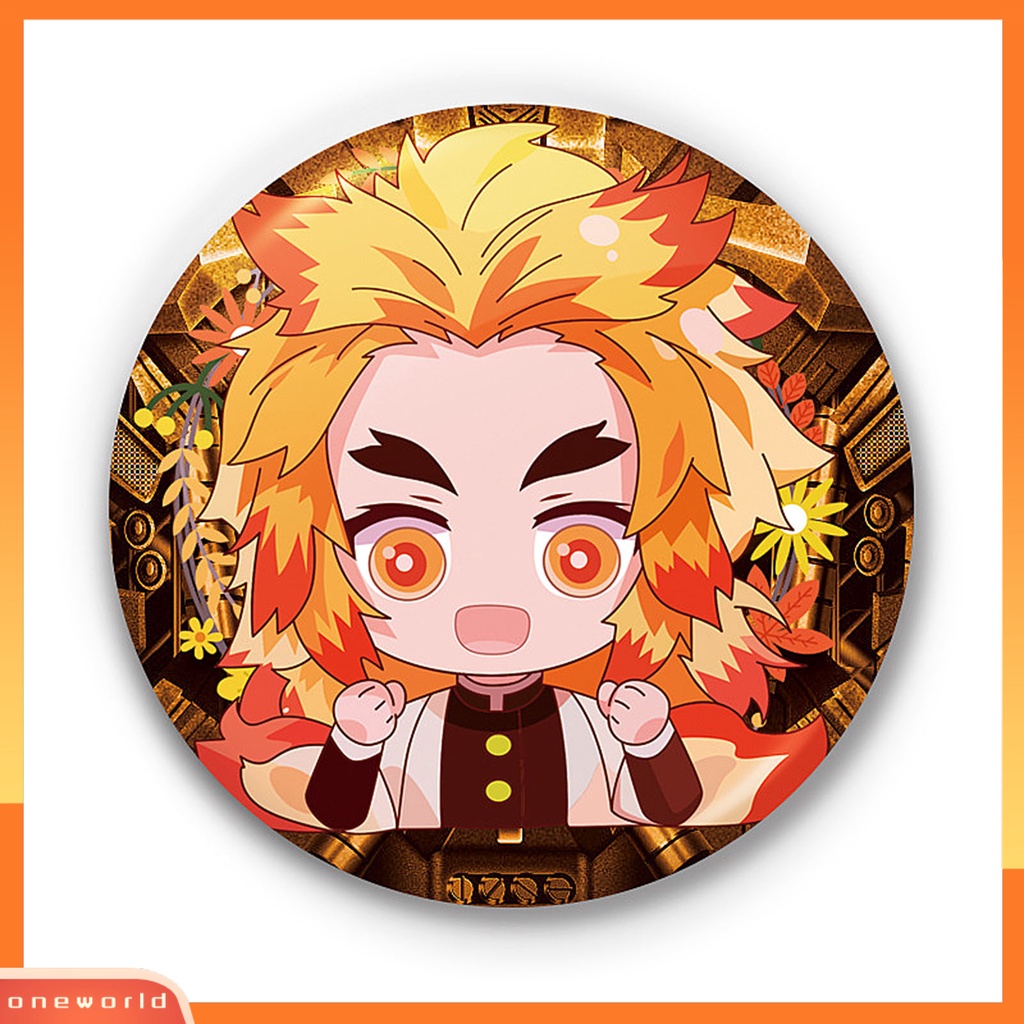 [ONE] Bulat Demon Slayer Tanjiro Figure Desain Kain Lencana Bros Pin Perhiasan Decor