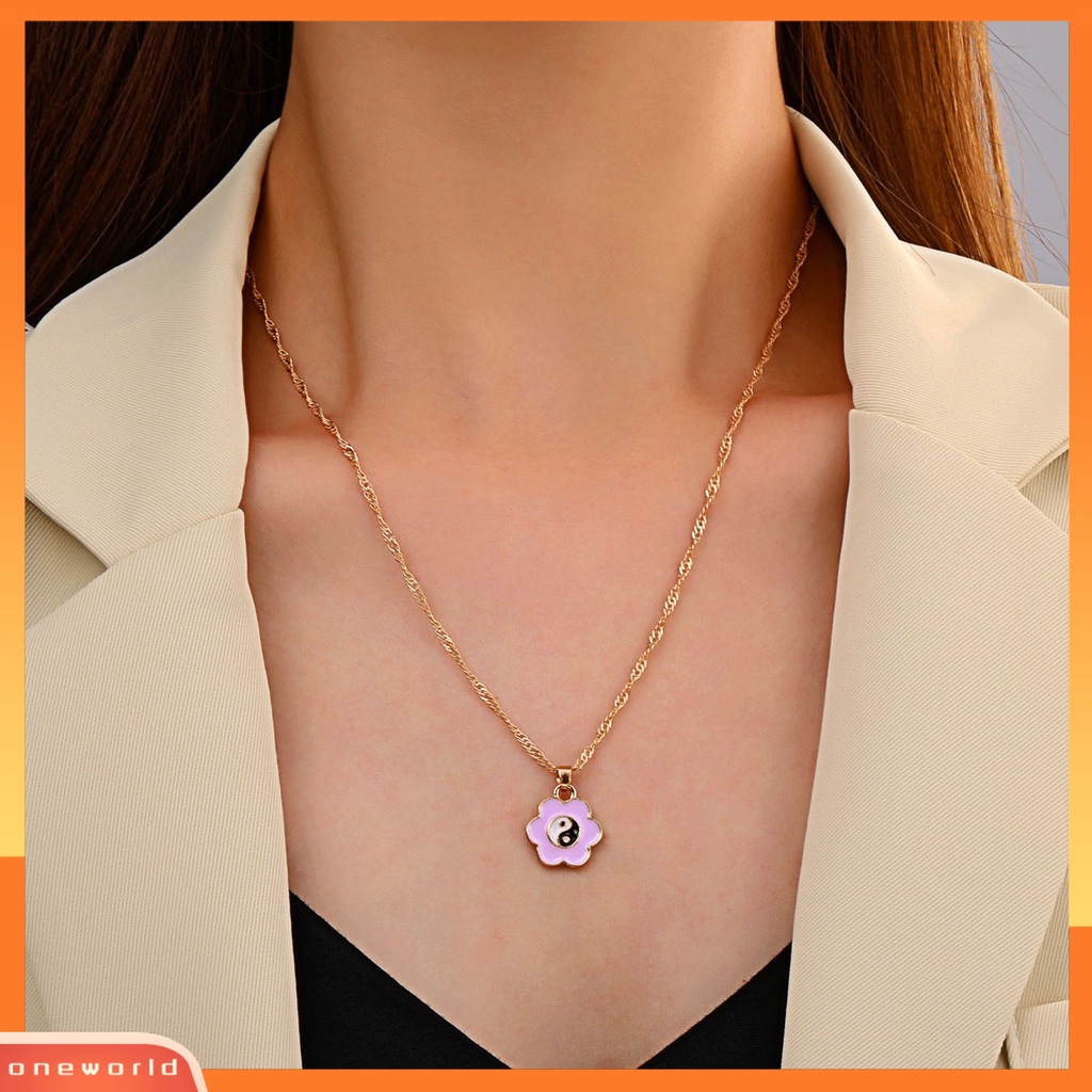 [ONE] Wanita Kalung Bunga Matahari Yin Yang Lady Adjustable Sakit Liontin Kalung Perhiasan Hadiah