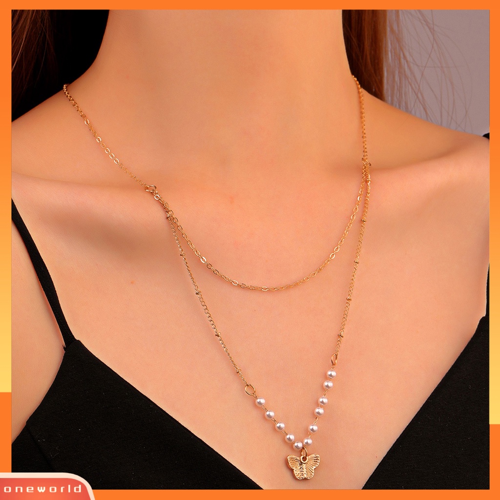 [ONE] Women Necklace Kalung Liontin Kupu-Kupu Hias Geometris Multi Gaya Untuk Pesta