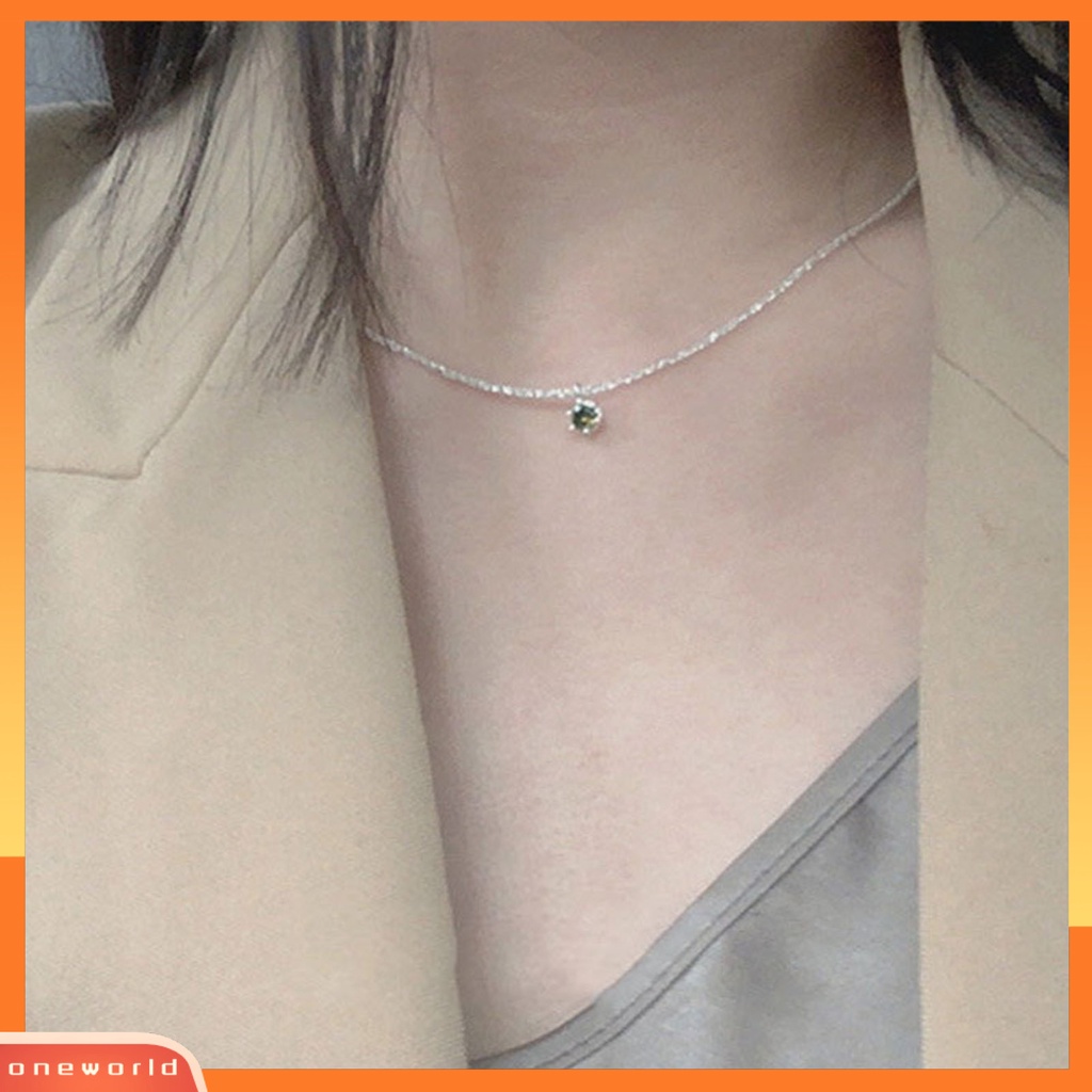 [ONE] Wanita Kalung Berlian Imitasi Berkilau High-end Indah Rantai Leher Hadiah Ulang Tahun