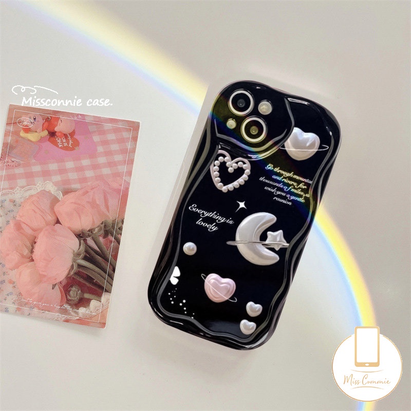 Case Bunga Garis Simple Untuk Redmi 9A 9C A1 9 10A 10 9T 10C 9C NFC A2 Redmi Note10 8 9 12 11 11s 10 Pro Max POCO M3 3D Tepi Melengkung Bergelombang Glossy Lembut Bulan Bintang Love Hati Sarung