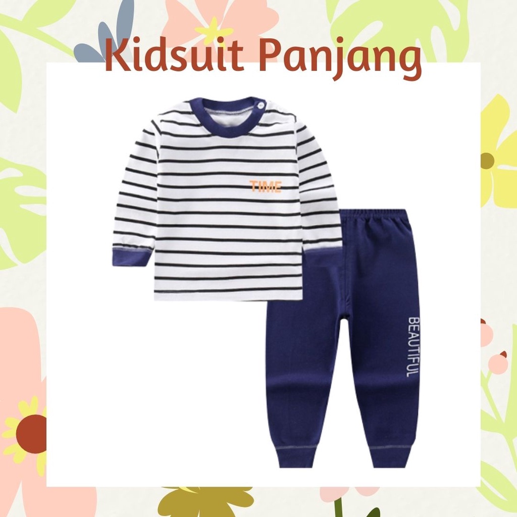 Plazababyku KIDS SUIT PIYAMA PANJANG Setelan Anak Bahan Kaos Celana Berkualitas Import H1-1