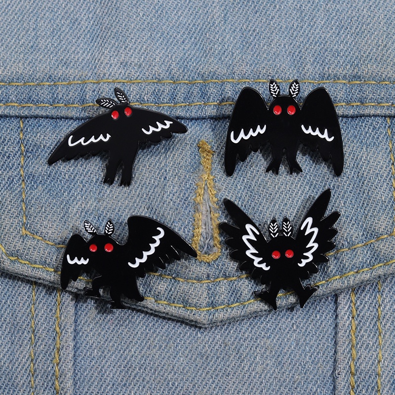 Terbang Mothman Enamel Pin Bros Ransel Kerah Lapel Lencana Ngengat Pin Punk Perhiasan Bros Permainan Pin Fans Hadiah