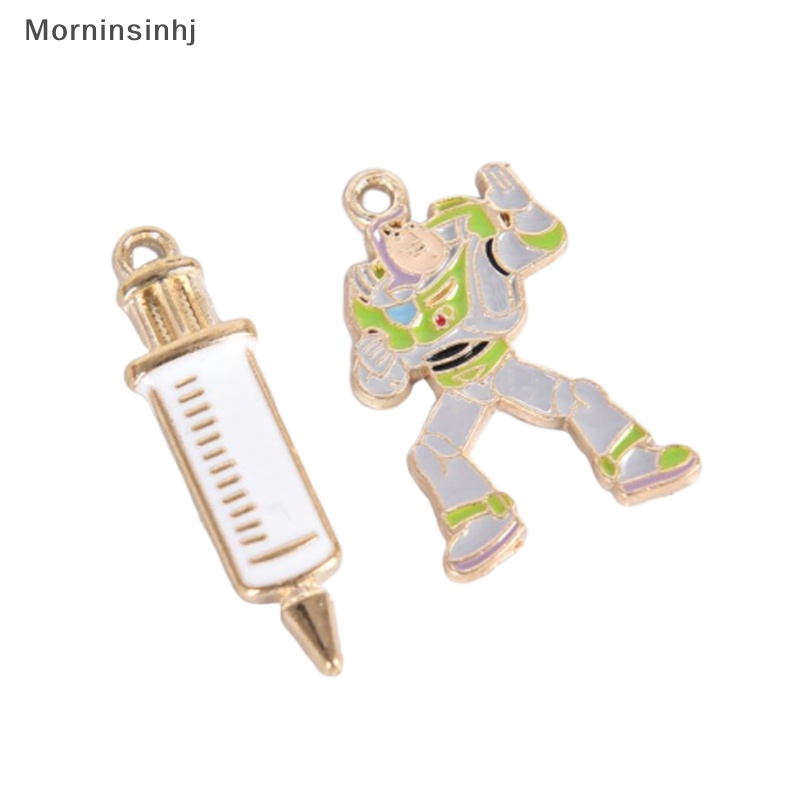 Mornin 10Pcs /Set Alloy Enamel Kincir Angin Hujan Ch Liontin Perhiasan DIY Membuat Craft id