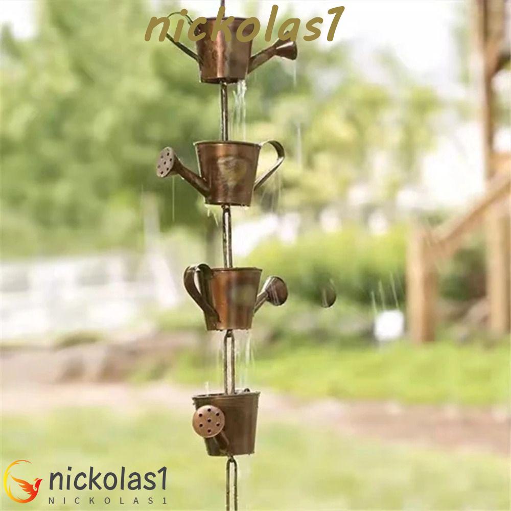 Nickolas1 Rantai Hujan Kreatif Mudah Digunakan Ketel Bell Kecil Ornamen Luar Ruangan Hadiah Seni Kupu-Kupu Untuk Talang Atap Kerajinan Tangan Penangkap Hujan