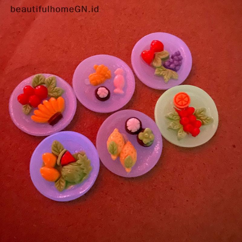 {Cantik} 10pcs Plat Resin luminous Dengan Aneka Buah Untuk Jepit Rambut Scrapbooking DIY~