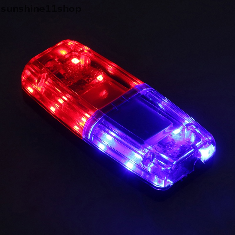 Sho LED Merah Biru Caution Emergency Police Light Lampu Bahu Kedip Rechargeable N