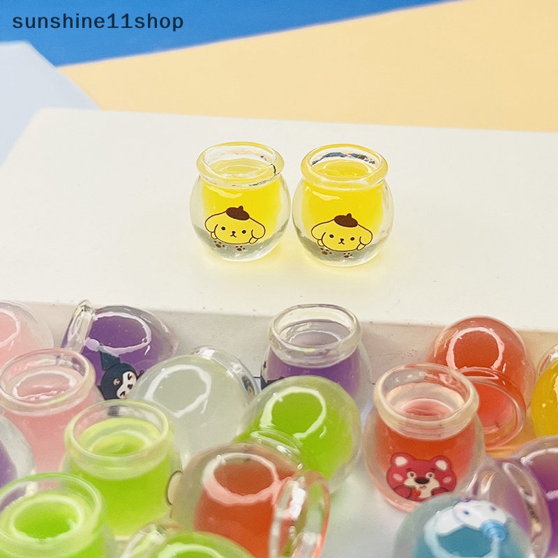 Sho 5PCS Simulasi Mini Luminous Honeypot Resin Hadiah DIY Mobil Desktop Dekorasi N