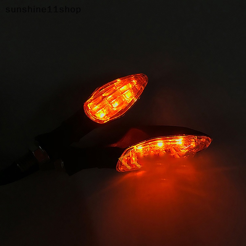 Sho Untuk Cafe Racer Honda BMW Yamaha 2PCS Universal 12V Sein Motor 3LED Lampu Kedip Belakang Indikator Tail Light N