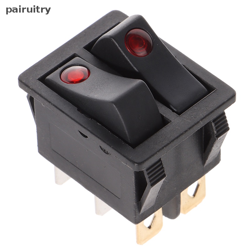 Prt KCD6 6PIN 16A 220V Saklar Lampu Ganda Rocker Switch ON-OFF KCD6 Tombol Lampu Boat Power Switch PRT