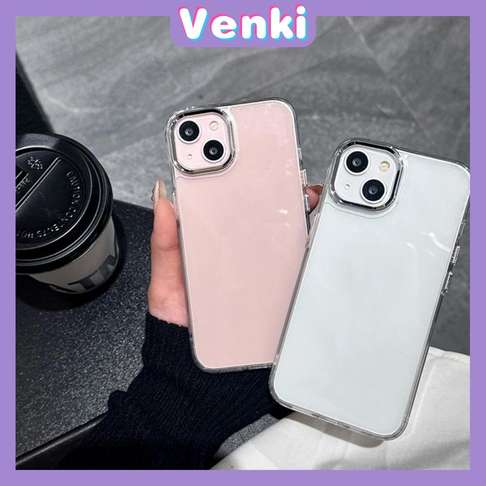 VENKI-Untuk iPhone Case Mewah Disadur Lensa Soft Case TPU Perlindungan Kamera Clear Case Bisnis Sederhana Kompatibel iPhone 14 Pro Max 13 Pro max 12 Pro Max 11 xr xs max 7 6S