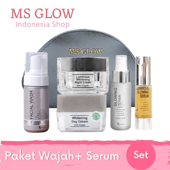 Paket Ms Glow + Serum - Paket Whitening, Serum Peeling