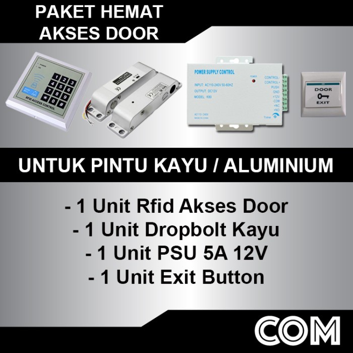

PAKET MURAH ACCESS RFID 125 KHZ/PINTU KAYU ALUMINIUM