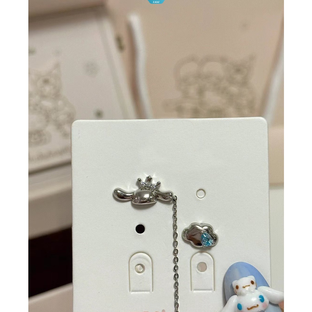 Kawaii Cinnamoroll Anting Stud Sanrio Kartun Anime Lucu Boneka Kecantikan Awan Perhiasan Aksesoris Dekorasi Mainan Gadis Hadiah [ZK]