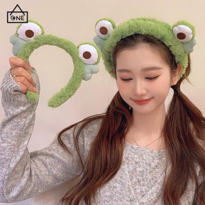 COD❤️Bando Lucu Frog Wanita Korea Headband Kartun ikat kepala Musim Gugur Musim Dingin Mewah Kepala Hoop Katak Menggemaskan Rambut Band Gadis Manis Hiasan Kepala