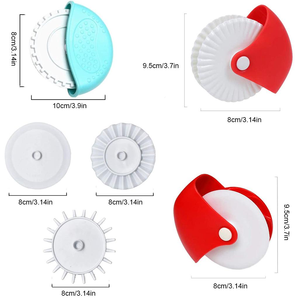 6pcs /set Roller Pizza Manual Rumah Bakery Restoran Slicer Pie Pancake Mie Alat Pengiris Baking Aksesoris Dapur Gadget